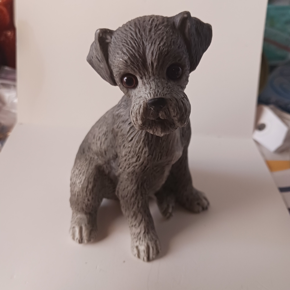 Lefton vintage Schnauzer sog figurine realistic dog - Picture 2 of 6
